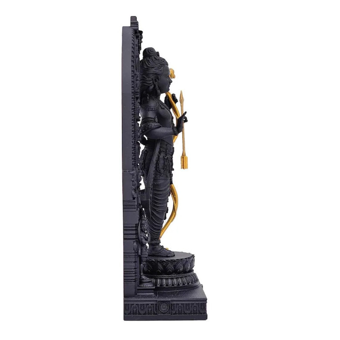 Resin Black Color with Golden Bow and Arrow ram Lalla ayodhya Statue