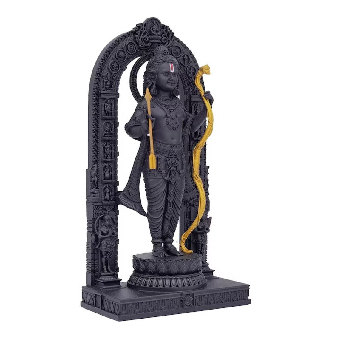 Resin Black Color with Golden Bow and Arrow ram Lalla ayodhya Statue