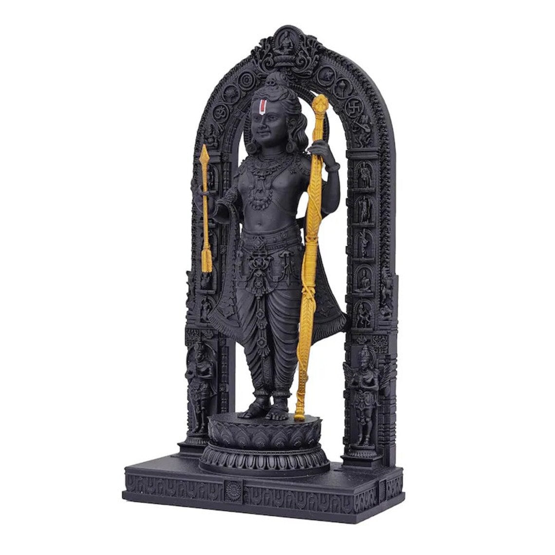 Resin Black Color with Golden Bow and Arrow ram Lalla ayodhya Statue