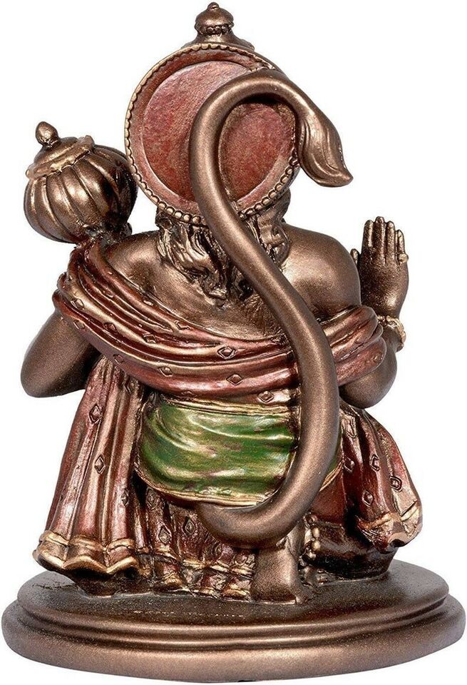 Cold cast Bronze Finish Sitting Hanuman Statue for Home Temple/Home Decor/Gift, Medium,
