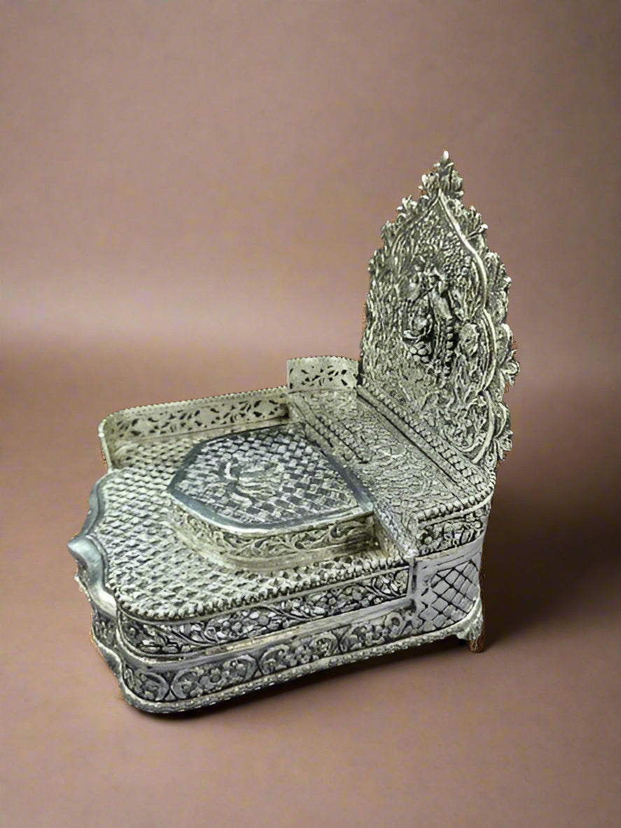 pure silver plated 2 step lakshmi singhasan for home/office