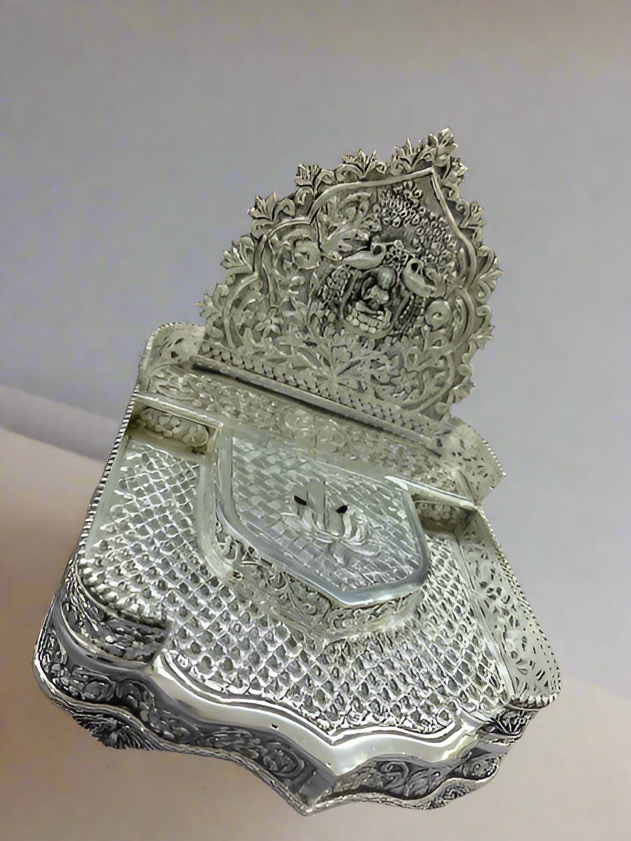 pure silver plated 2 step lakshmi singhasan for home/office