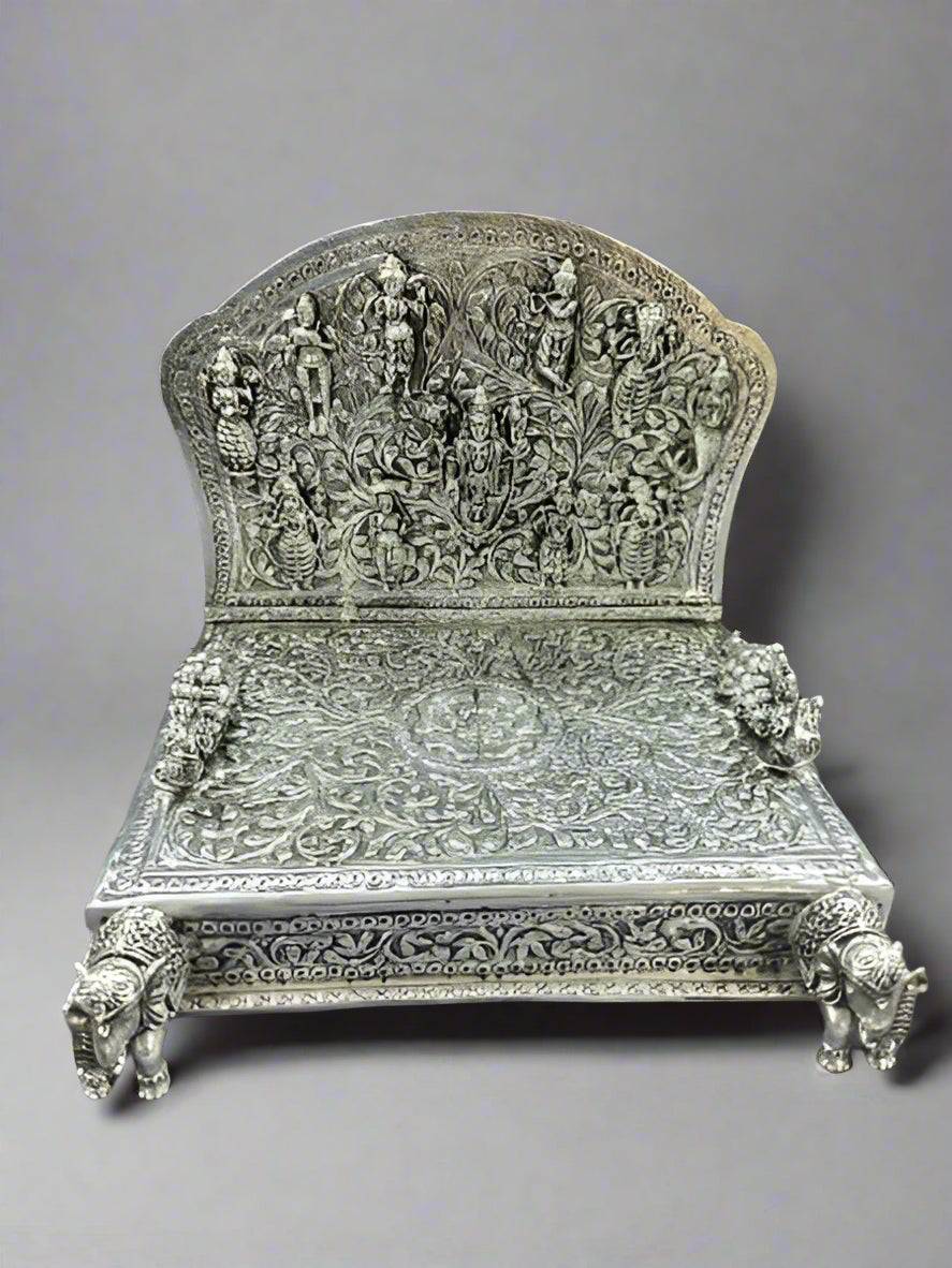 pure silver plated Vishnu das avatar sing Hasan with 4 elephants