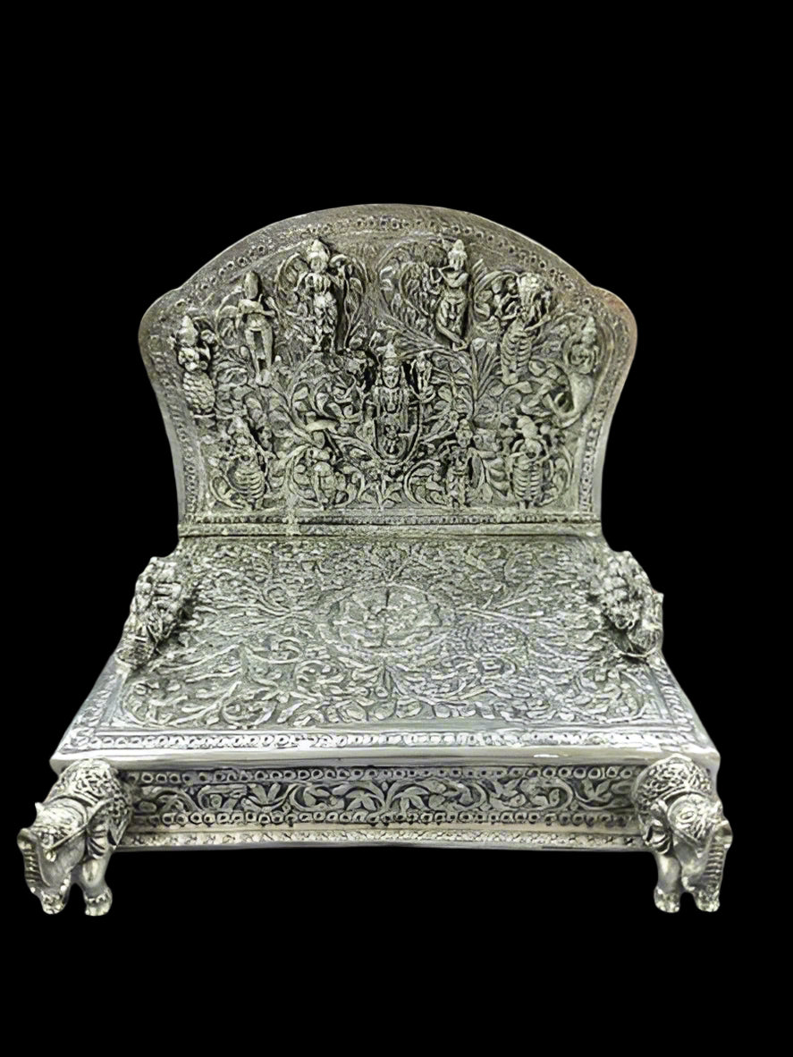 pure silver plated Vishnu das avatar sing Hasan with 4 elephants