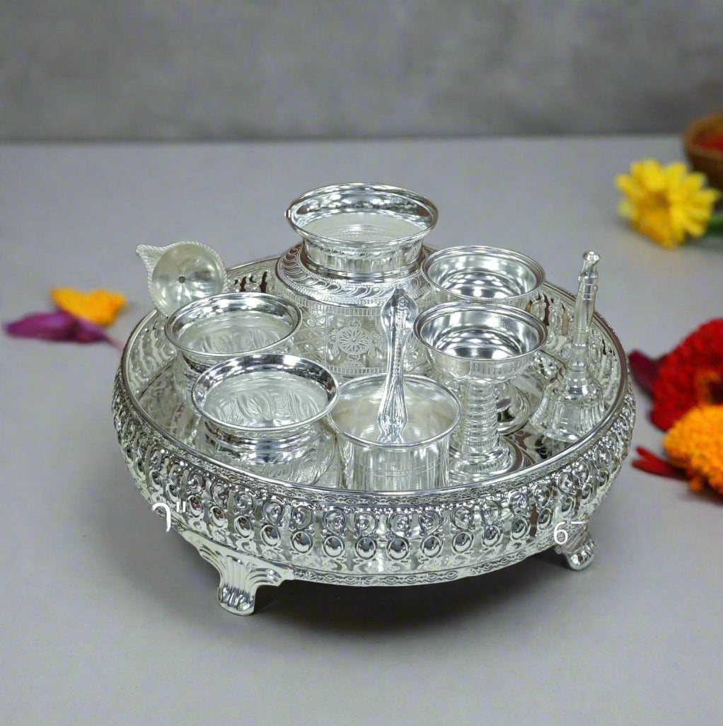 German silver pooja thali set