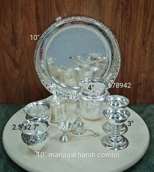 German silver pooja thali set