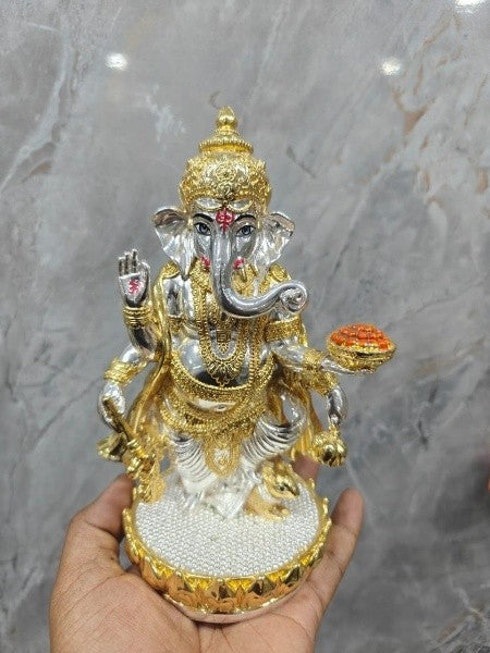German silver Ganesh idol with mushak