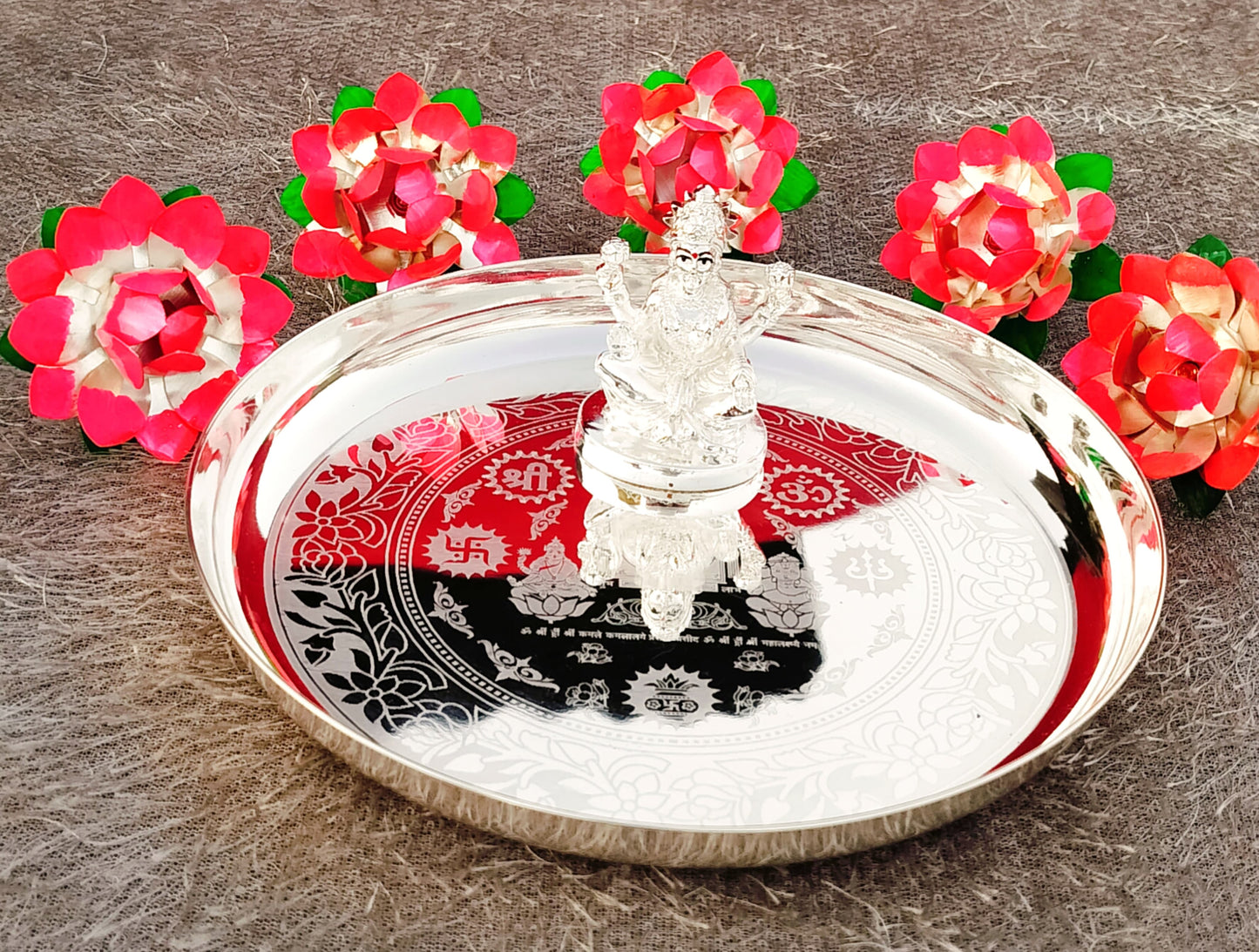 German silver laxmi Pooja combo set for diwali/ housewarming pooja/ gift item