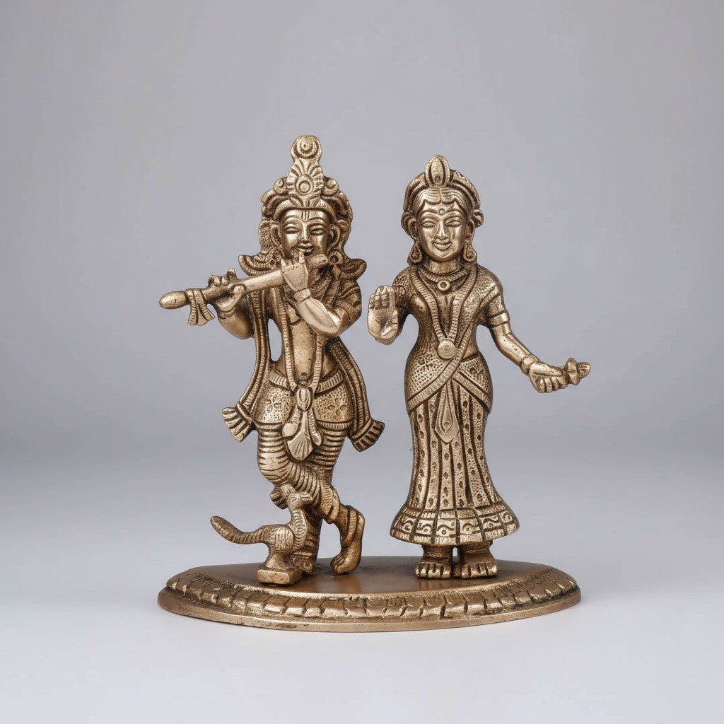 brass radha krishan statue for home temple/ gift item