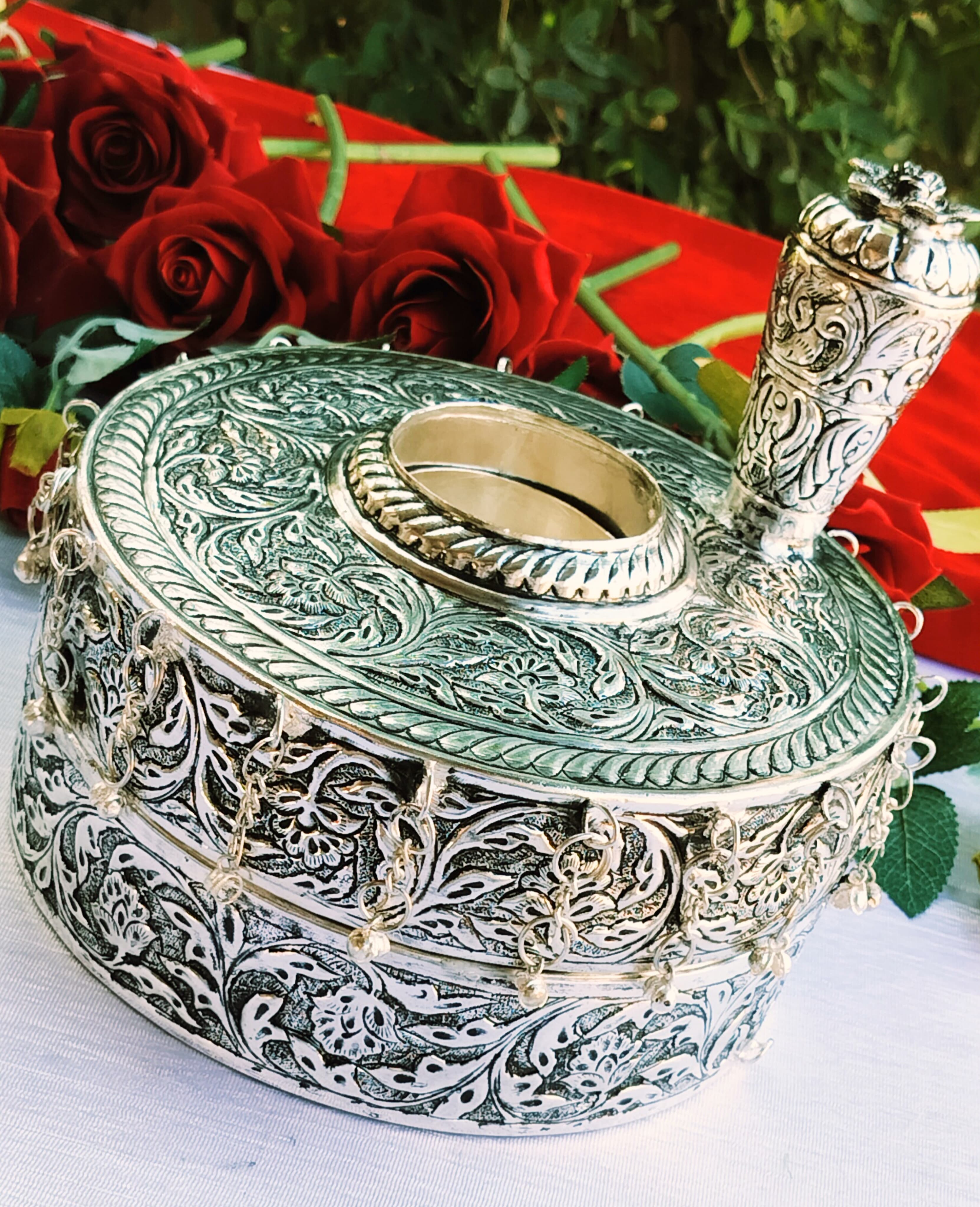 German Silver Antique Finish tiragali//Hand Grinder