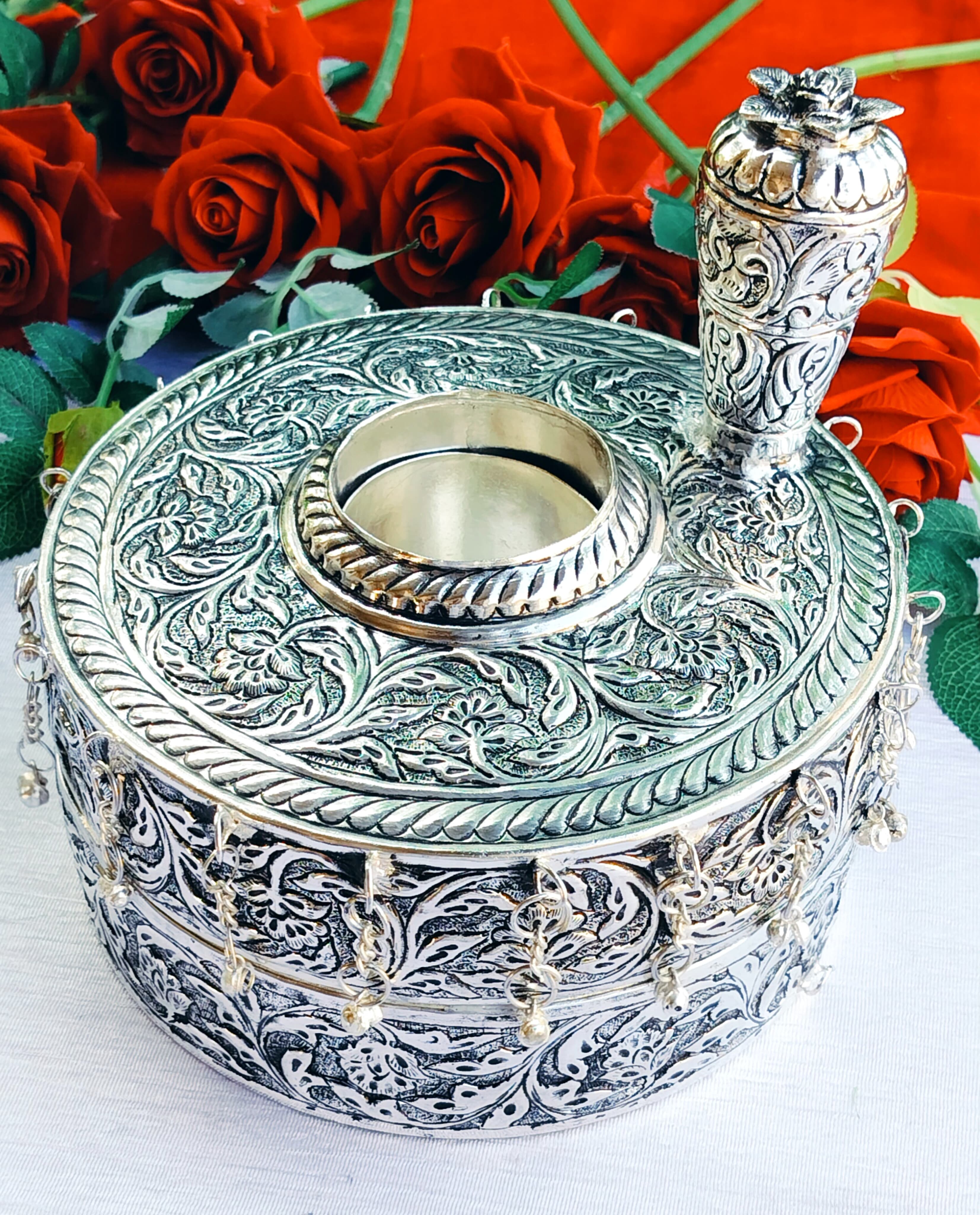 German Silver Antique Finish tiragali//Hand Grinder