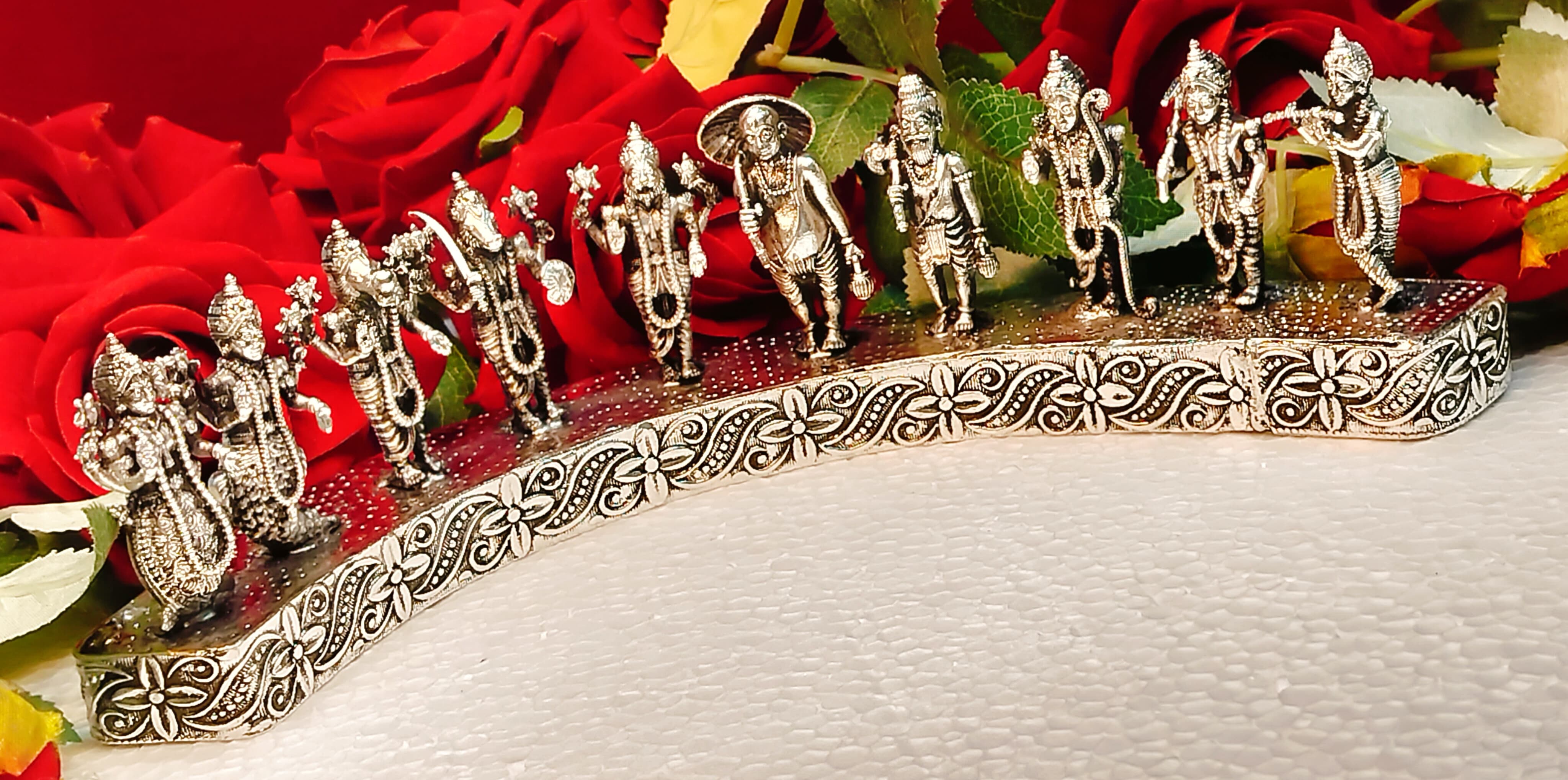 German Silver Antique Finish Vishnu DASHAVATAR Set for House Warming/Festival