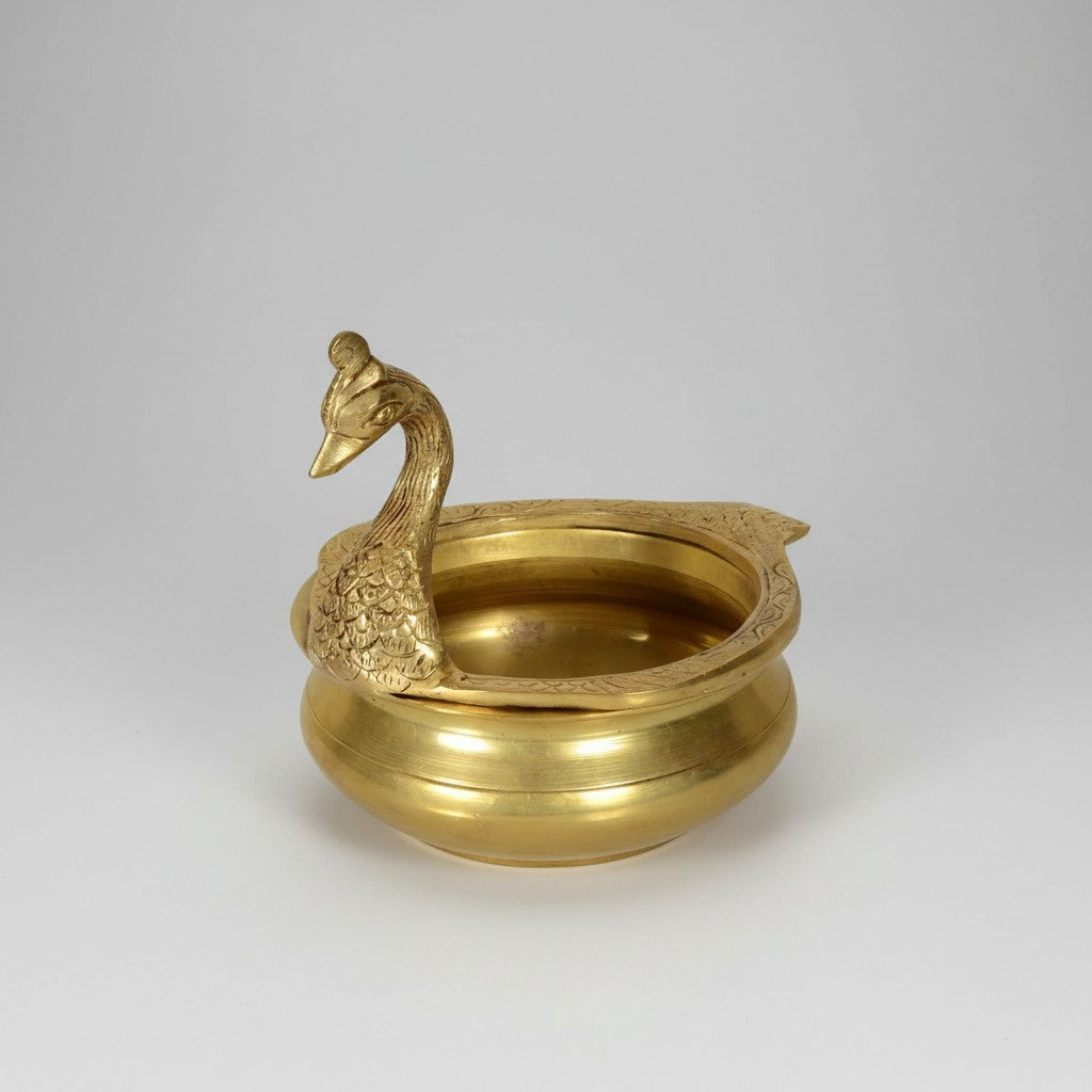 brass peacock urli for home décor/ gift item