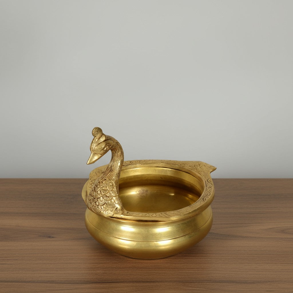 brass peacock urli for home décor/ gift item