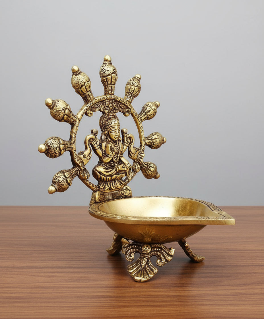Brass Gaj lakshmi deepam, 1 piece for diwali/ housewarming / gift item
