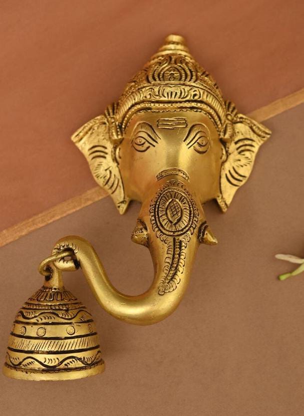brass ganesh wall hanging with bell home décor/ gift item