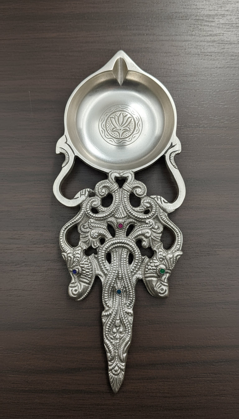 Pure brass long Kapoor Aarti spoon /incense burner/ loban burner /oil wick pooja spoon