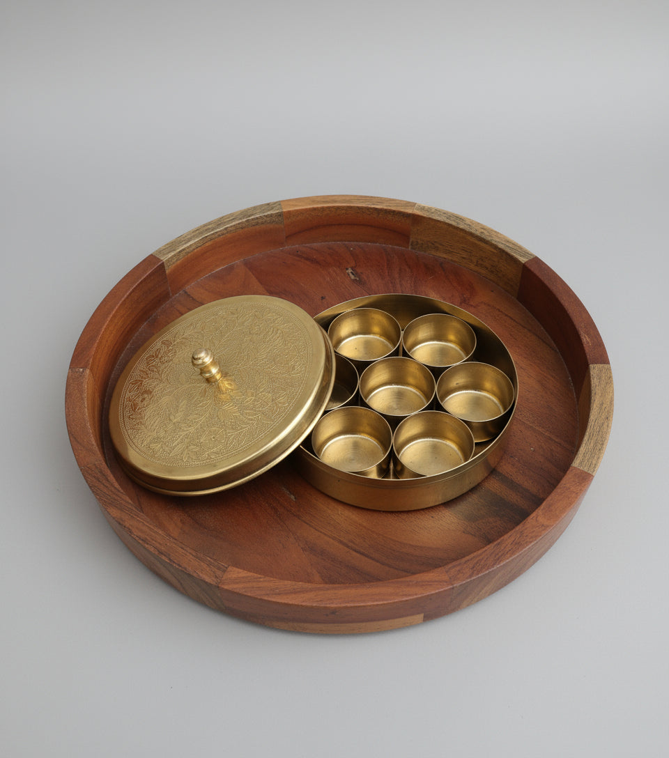 brass spice box 6" small size for kitchen/ gift item