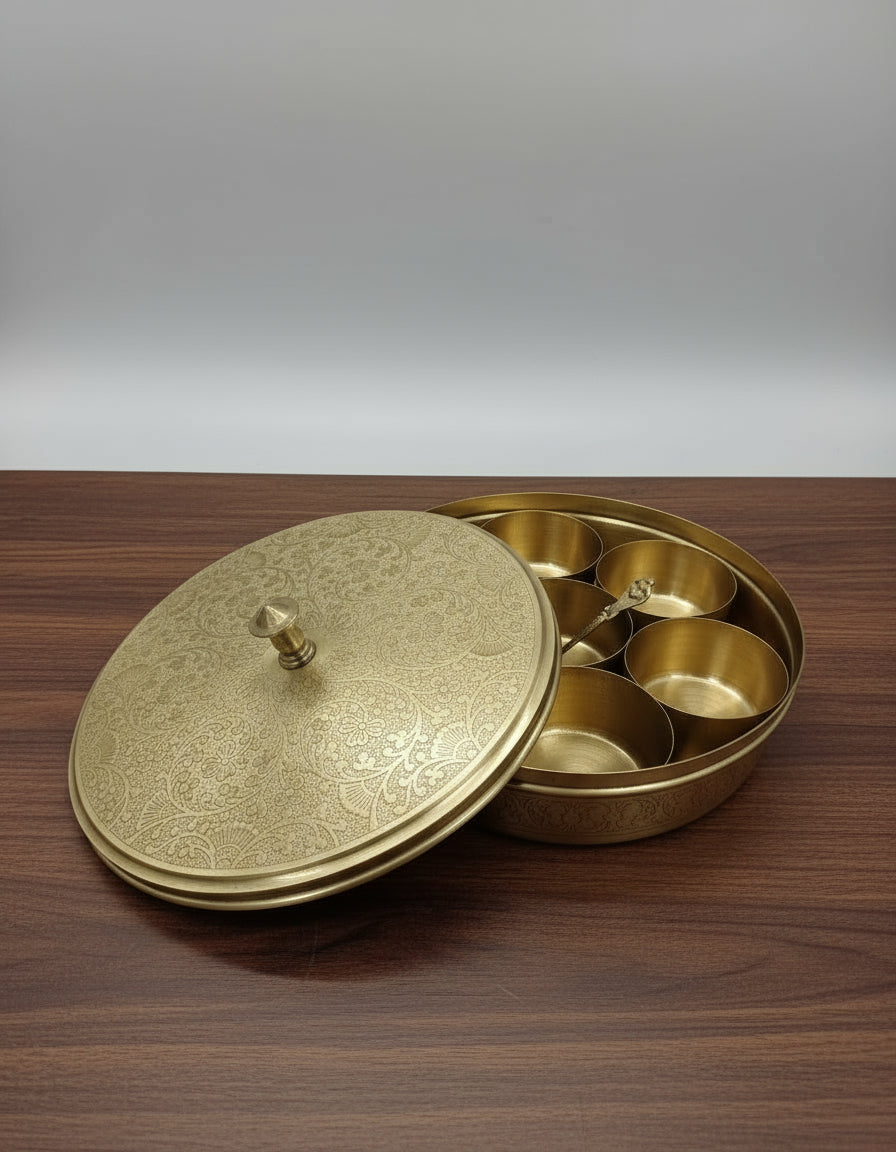 brass spice box 8" small size for kitchen/ gift item