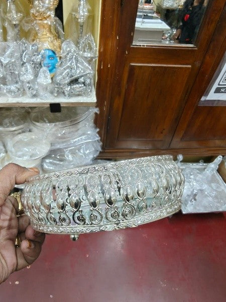 german silver tray with potli for serving/ pooja / gift item/ give away