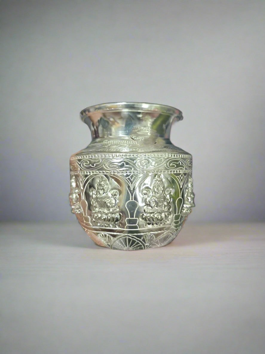 german silver astha lakshmi kalash for housewarming/ diwali pooja