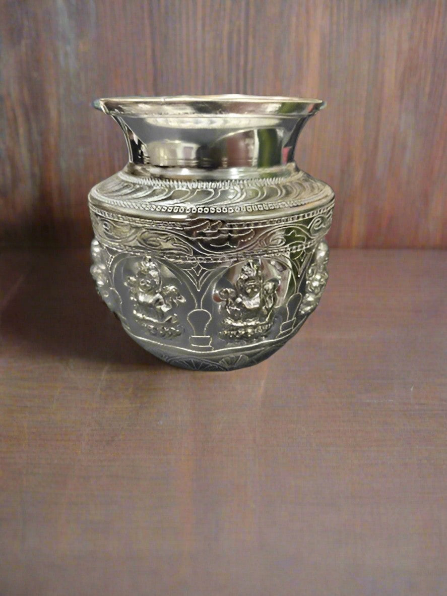 german silver astha lakshmi kalash for housewarming/ diwali pooja