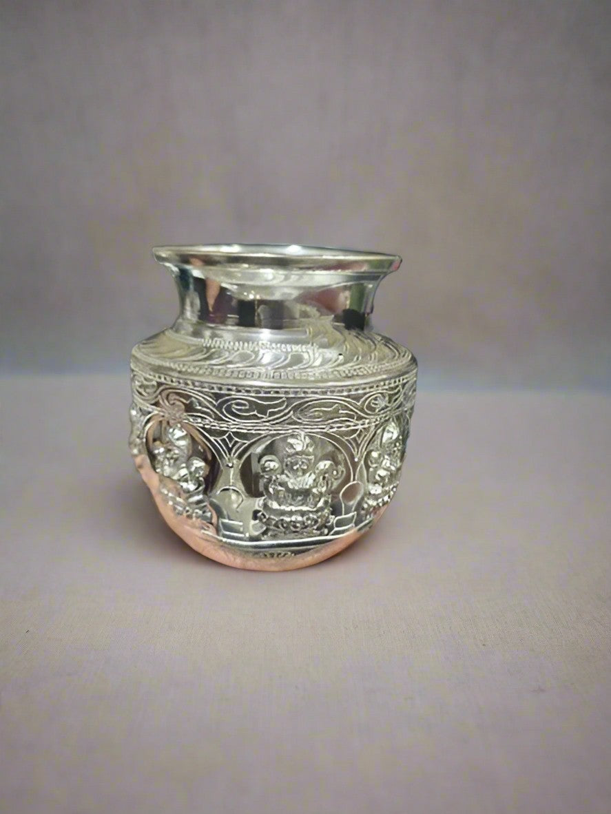 german silver astha lakshmi kalash for housewarming/ diwali pooja