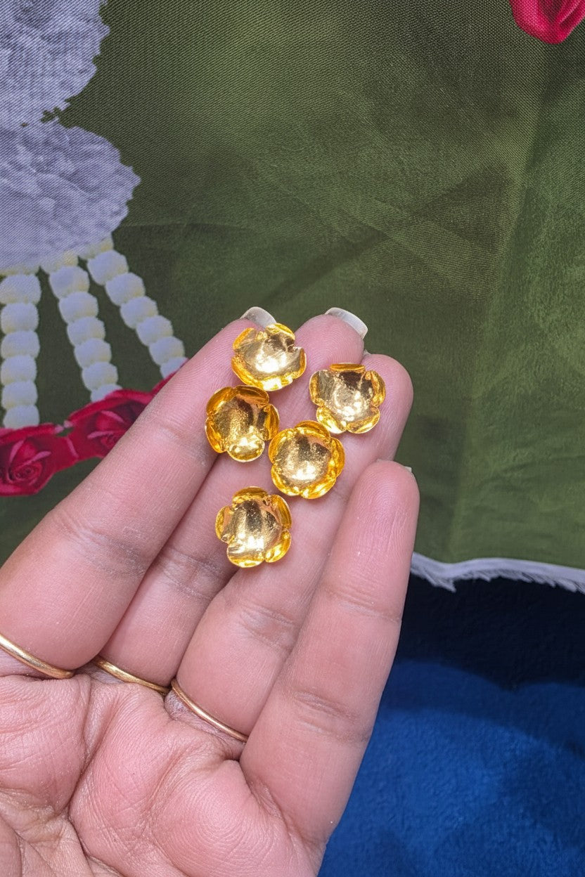 German Silver Plate with 108 golden Flowers | Varalakshmi & Diwali Pooja Thali