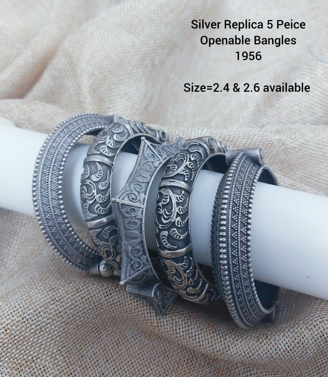 Imitation openable bangle kada bracelet set of 5 pieces