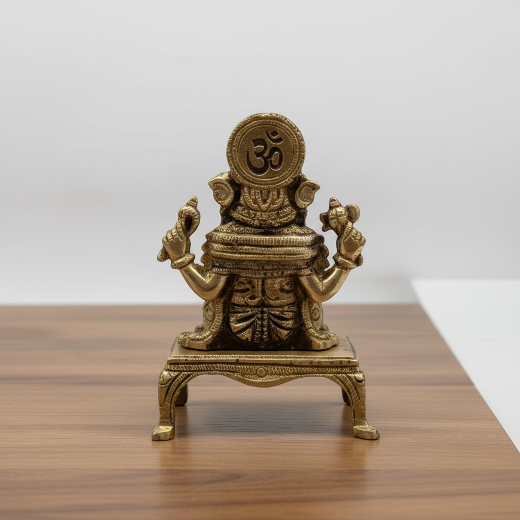 brass ganesh with stool small size for home temple