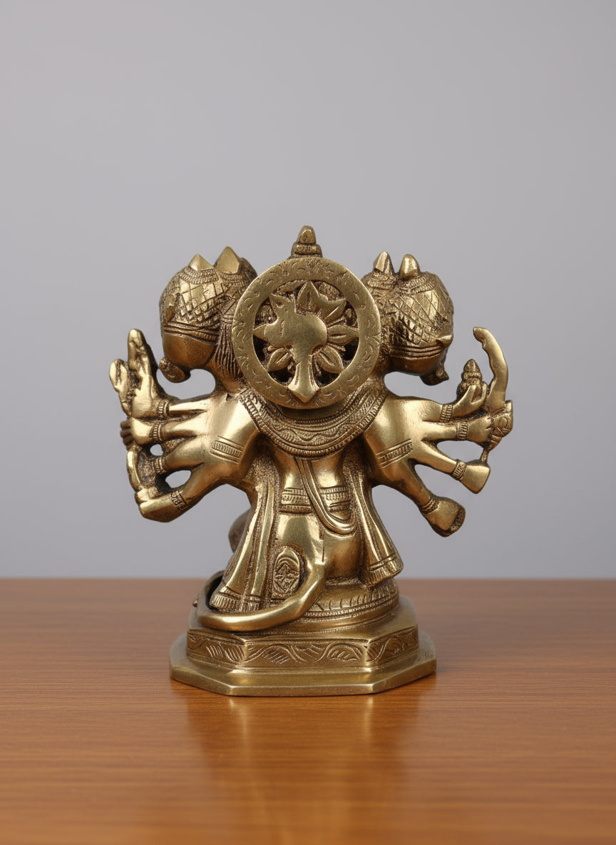brass panchmukhi hanuman idol for home temple