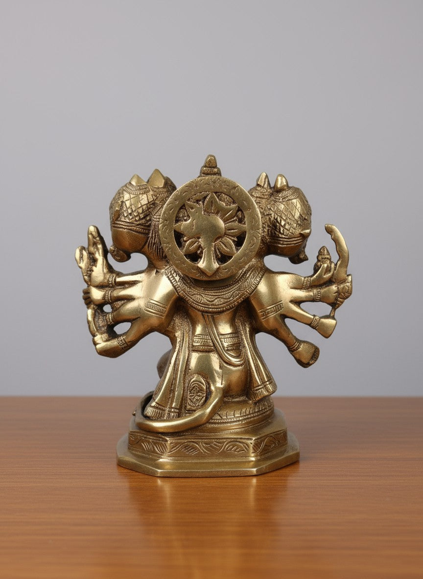 brass panchmukhi hanuman idol for home temple