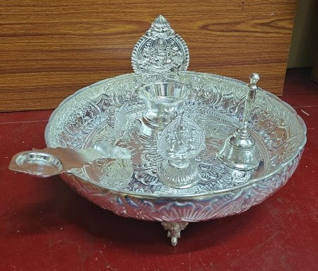 Pure German Silver Washable Pooja thali Set