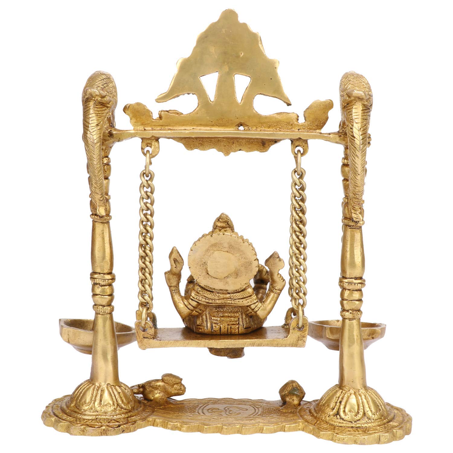 Brass Ganesh jhula with Diya Home Decor/Home Temple/Gift Item, Gold