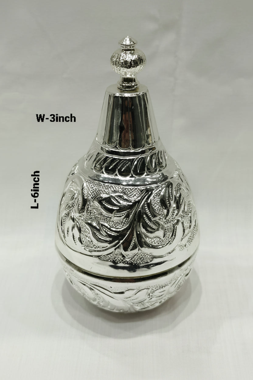 German Silver Antique Nakshi Nariyal – Silver Plated Pooja & Festive Décor
