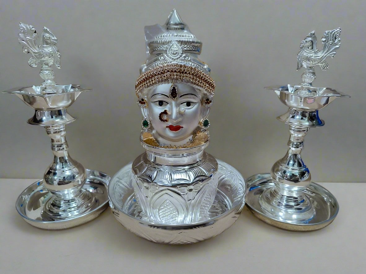pure German silver Pooja combo for Vara lakshmi pooja/Diwali/housewarming