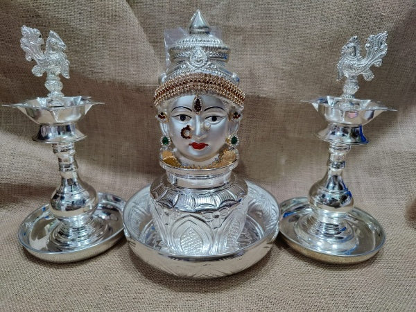 pure German silver Pooja combo for Vara lakshmi pooja/Diwali/housewarming