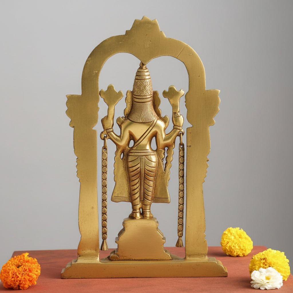 Handcrafted Brass Balaji Idol – Sacred Pooja Decor & Divine Home Blessing