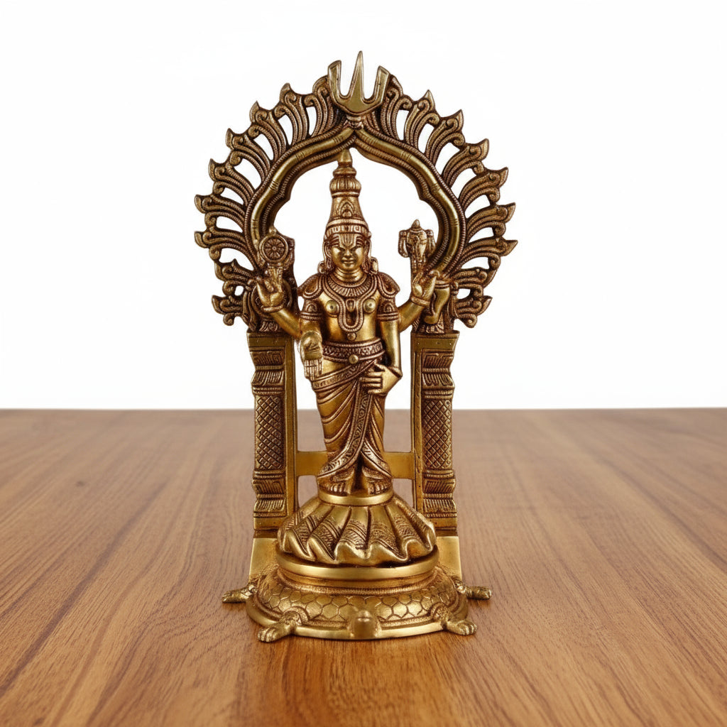 Tirupati Balaji Brass Idol – 17" Handcrafted Venkateswara Sculpture for Pooja & Sacred Décor
