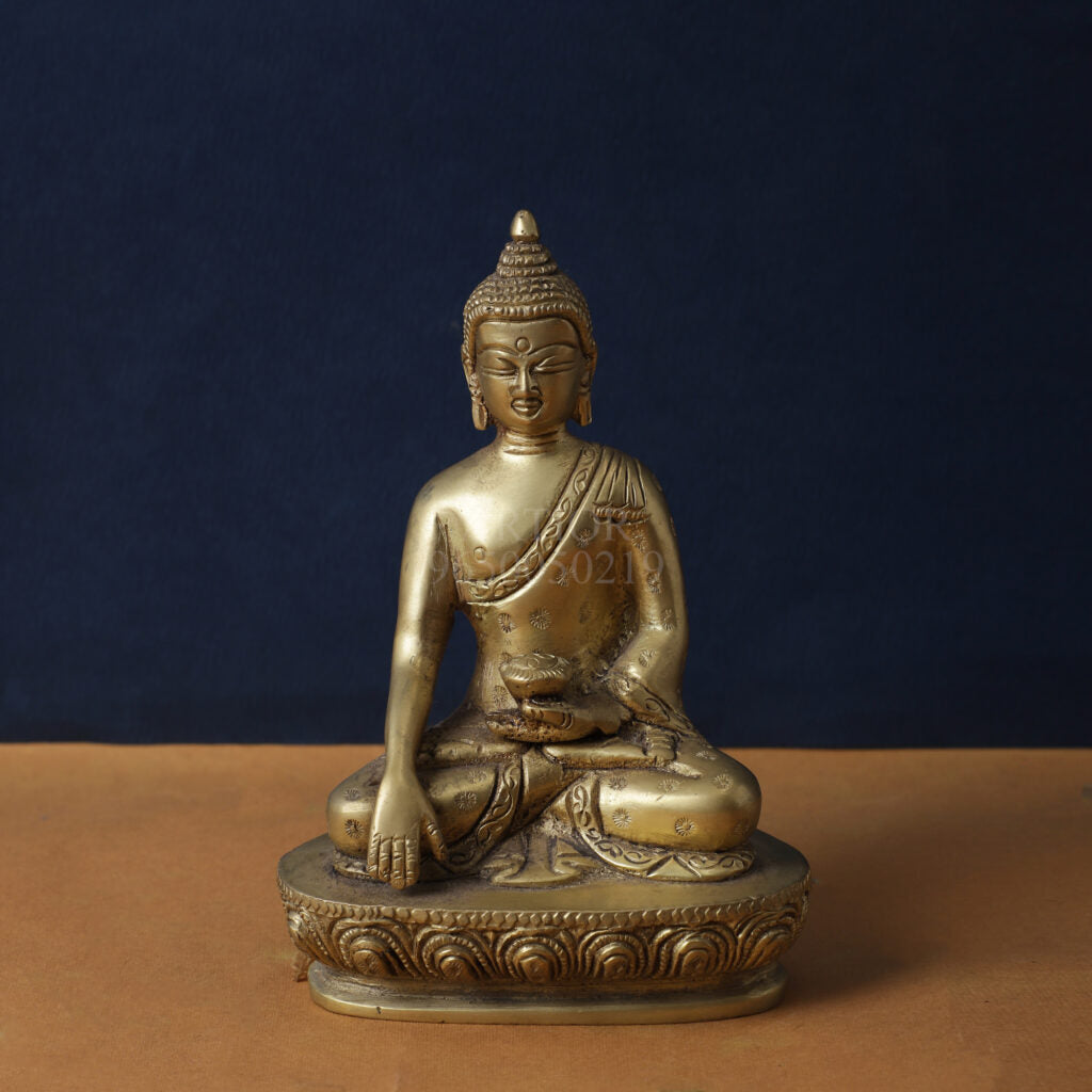 Brass Meditating Buddha Statue for Home Decor/Gift Item, Gold