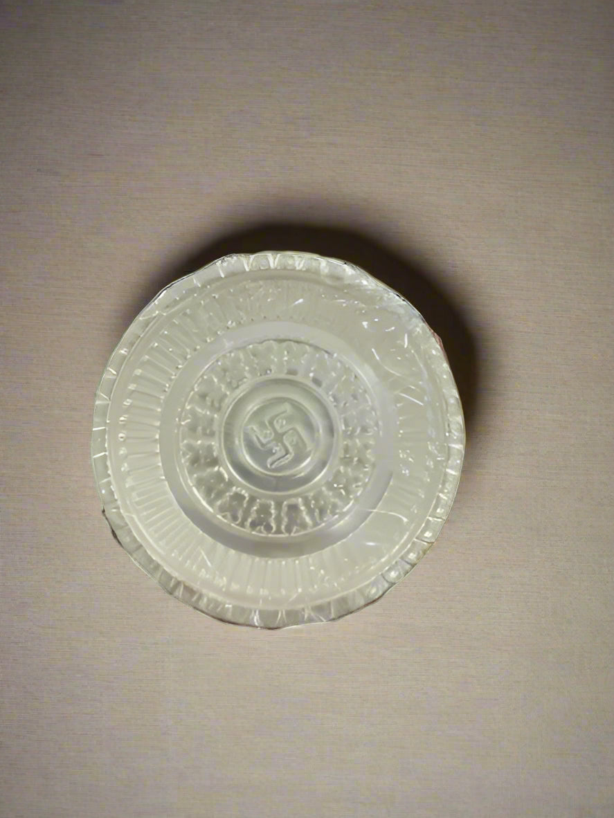 german silver small plate for pooja set of 10 pieces for housewarming/ gift item