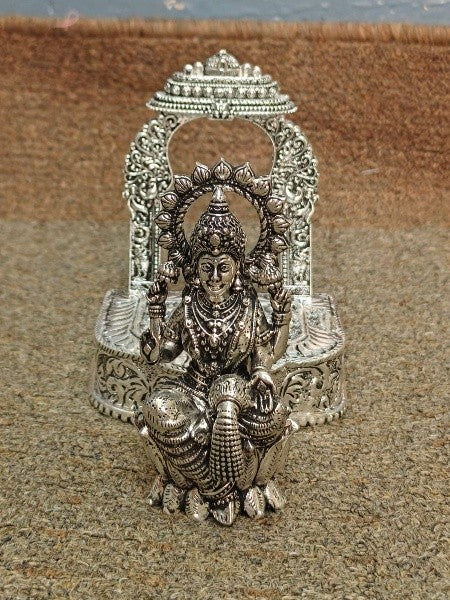 silver plated lakshmi idol with arch for housewarming/ diwali/ home temple/ gift item