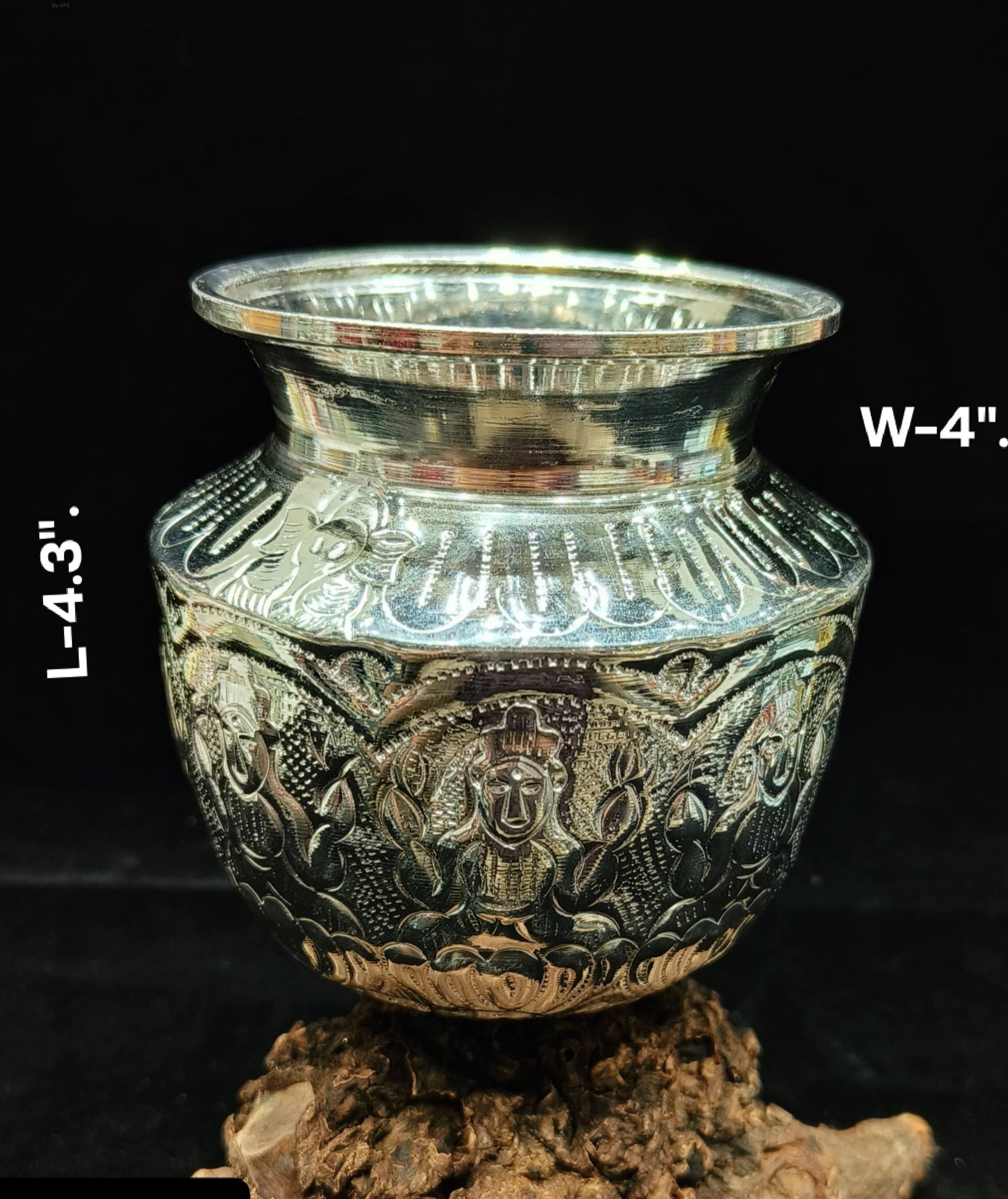 silver plated ashta lakshmi kalash for housewarming pooja/ diwali