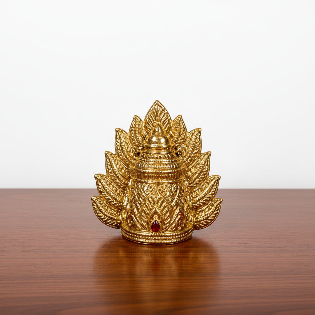 Brass Lakshmi Agni Sudar Kreedam Mukut – 8" for Amman Alangaram & Temple Decoration