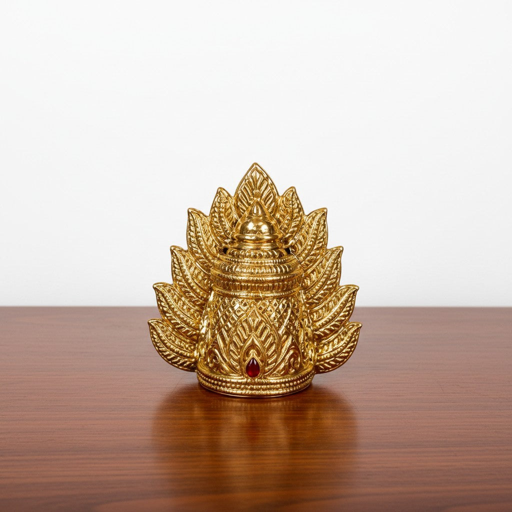 Brass Lakshmi Agni Sudar Kreedam Mukut – 6" for Amman Alangaram & Temple Decoration