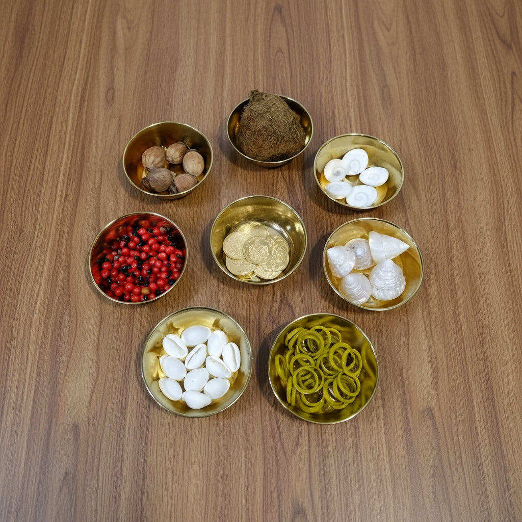 Ashta Lakshmi Kadaksham Bowl Set – Temple & Pooja Decor