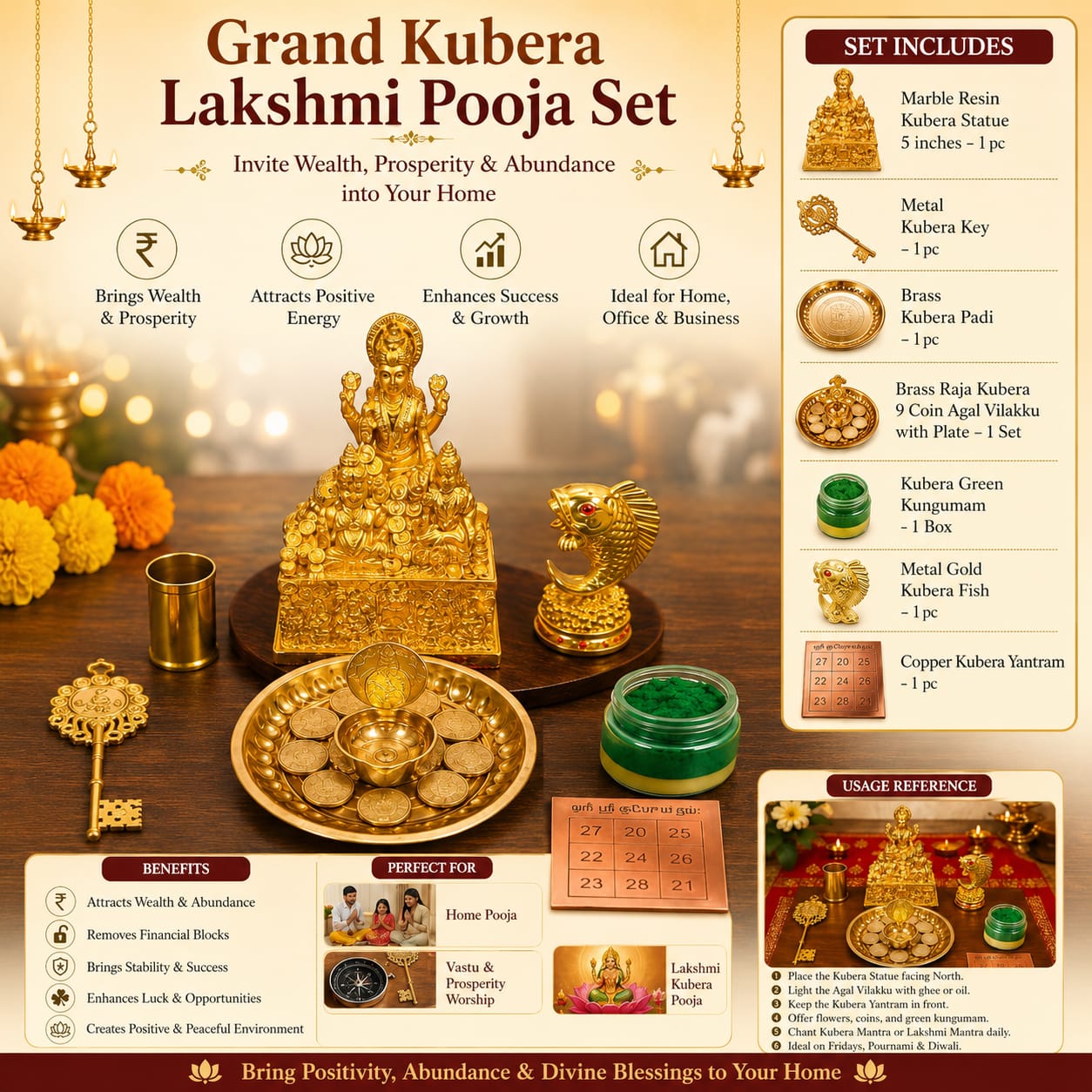 Grand Kuber Lakshmi Pooja Set – Complete Prosperity Ensemble