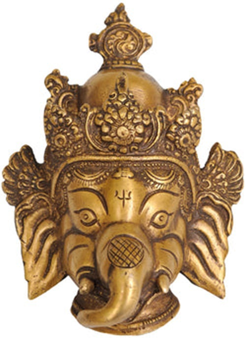Brass Ganesha Wall Hanging 5 inches for Home Decor/Gift Item/Temple/Office