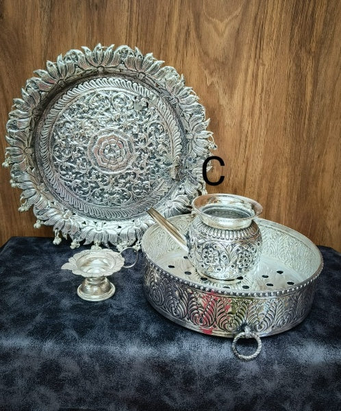 German Silver Karwachauth Set The Complete Combo Set