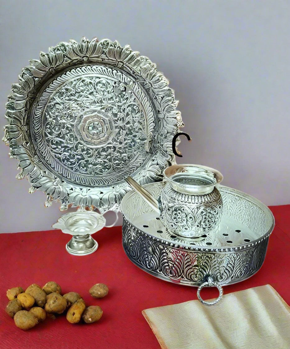 German Silver Karwachauth Set The Complete Combo Set